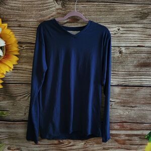 BlueBlack Threads long sleeve top Women's large blue Pre-owned